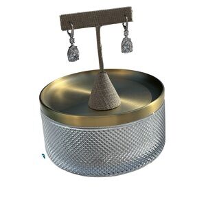 Nadri Silver Pear Linear Drop Earrings Pierced Formal Party Jewelry